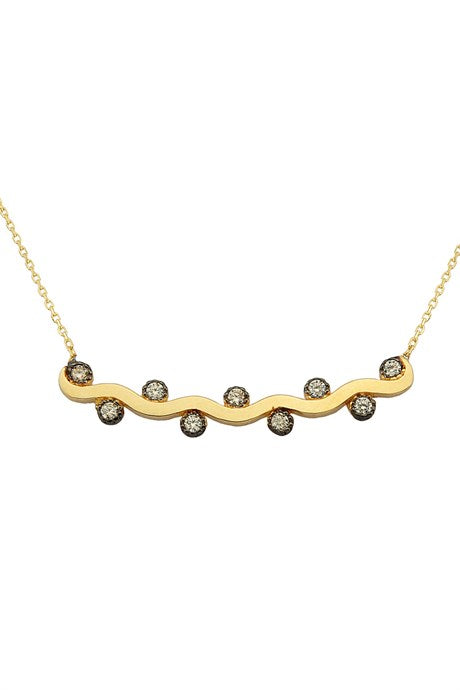 Collier de pierres précieuses en or massif | 14K (585) | 2,18 grammes