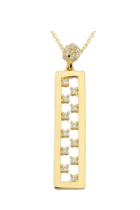 Collier de pierres précieuses en or massif | 14K (585) | 2,28 grammes