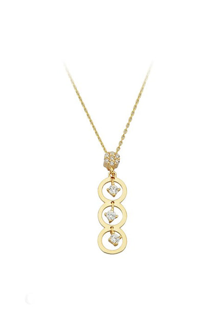 Solid Gold Gemstone Necklace | 14K (585) | 1.85 gr