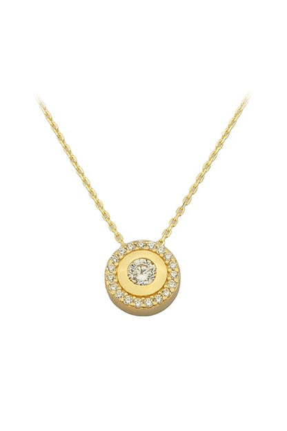 Solid Gold Gemstone Necklace | 14K (585) | 1.92 gr