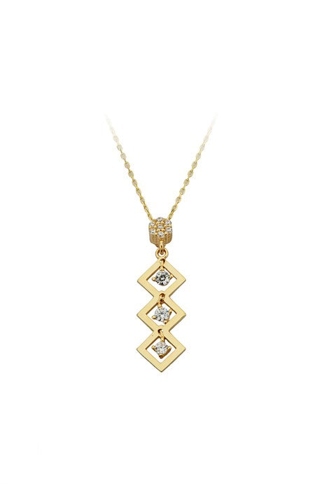 Solid Gold Gemstone Necklace | 14K (585) | 1.86 gr