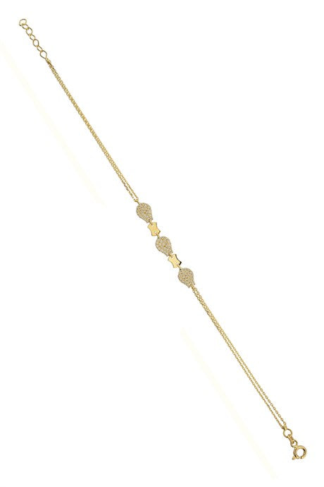 Solid Gold Gemstone Tulip Bracelet | 14K (585) | 1.84 gr