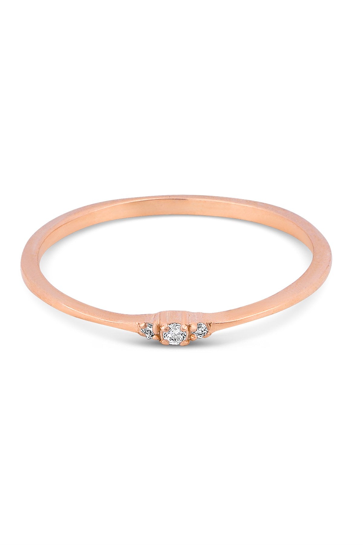 Anillo mínimo de piedras preciosas de oro macizo