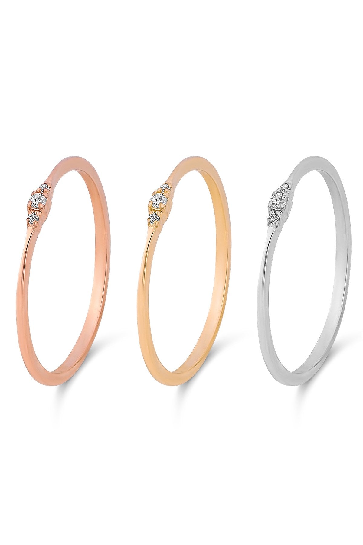 Anillo mínimo de piedras preciosas de oro macizo