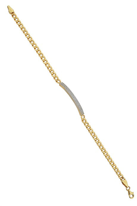 Solid Gold Gemstone Plate Bracelet | 14K (585) | 4.49 gr