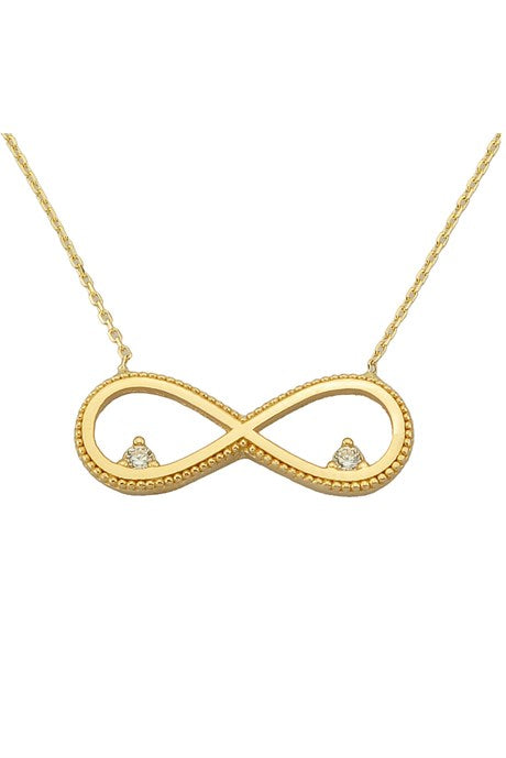 Collier infini de pierres précieuses en or massif | 14K (585) | 2,55 grammes