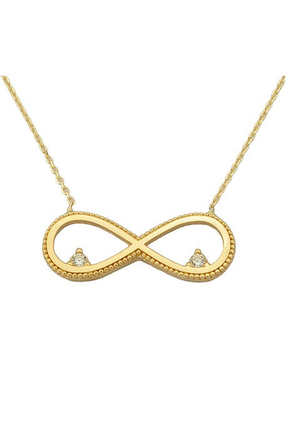 Collar infinito de piedras preciosas de oro macizo | 14K (585) | 2,55 gramos