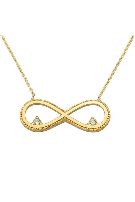 Solid Gold Gemstone Infinity Necklace | 14K (585) | 2.55 gr