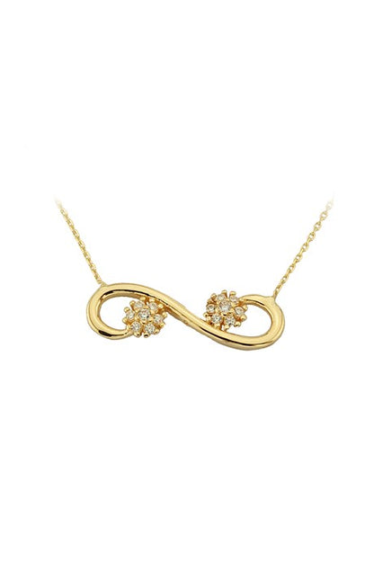 Solid Gold Gemstone Infinity Necklace | 14K (585) | 2.17 gr