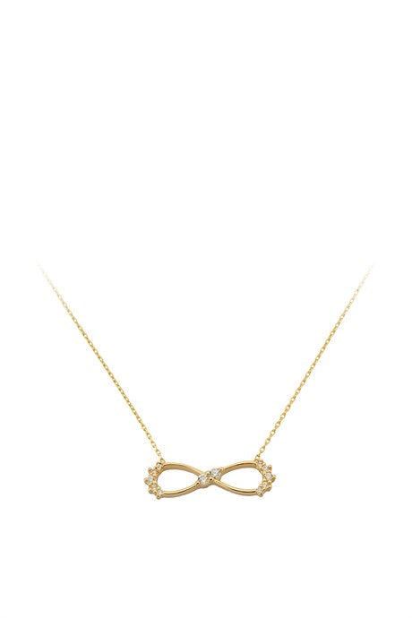 Collar infinito de piedras preciosas de oro macizo | 14K (585) | 1,93 gramos