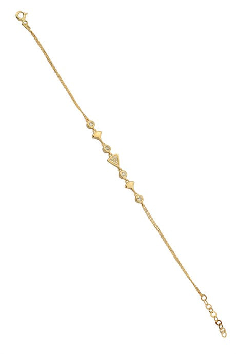 Solid Gold Gemstone Design Bracelet | 14K (585) | 2.42 gr