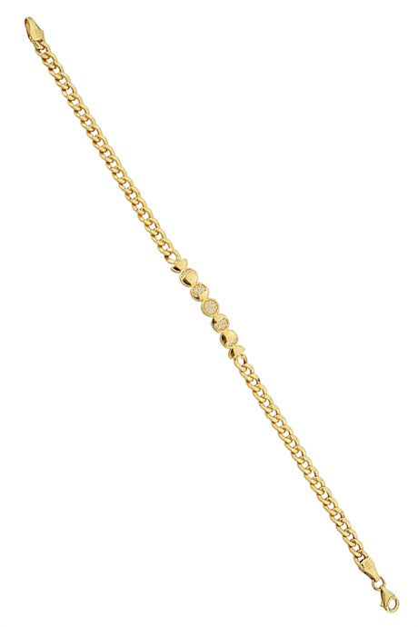 Solid Gold Gemstone Design Bracelet | 14K (585) | 4.14 gr