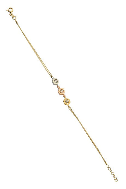 Solid Gold Gemstone Design Bracelet | 14K (585) | 2.43 gr