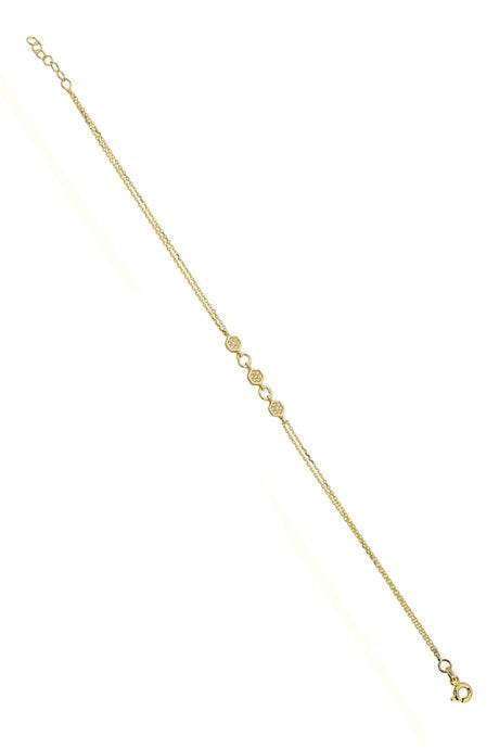Solid Gold Gemstone Design Bracelet | 14K (585) | 1.52 gr