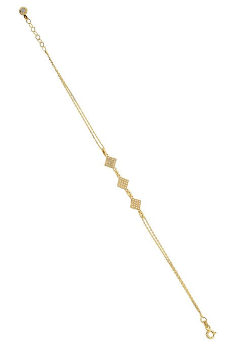 Bracelet de conception de pierres précieuses en or massif | 14K (585) | 2,26 grammes