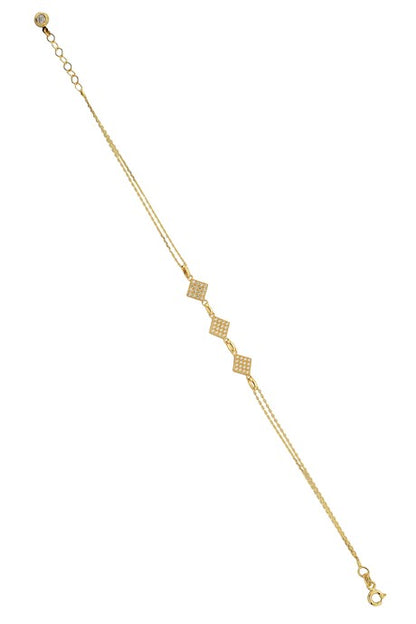 Bracelet de conception de pierres précieuses en or massif | 14K (585) | 2,26 grammes