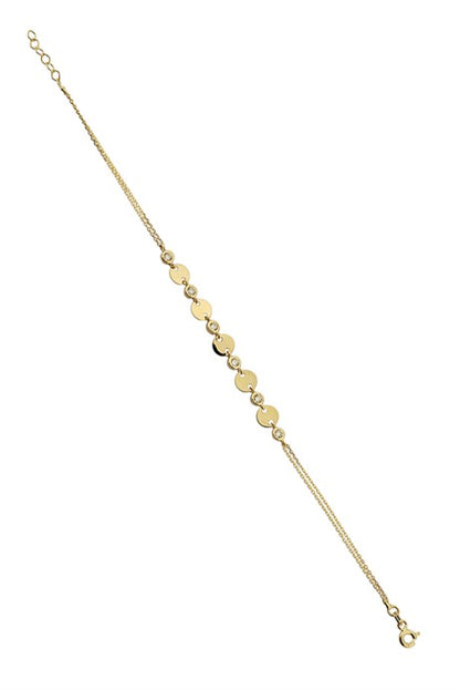 Bracelet de conception de pierres précieuses en or massif | 14K (585) | 2,20 gr