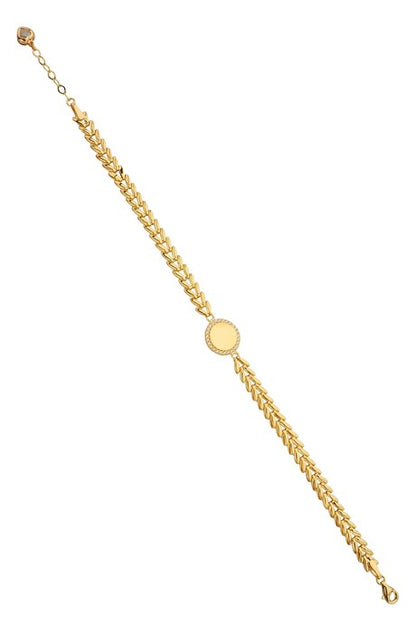 Solid Gold Gemstone Design Bracelet | 14K (585) | 4.84 gr