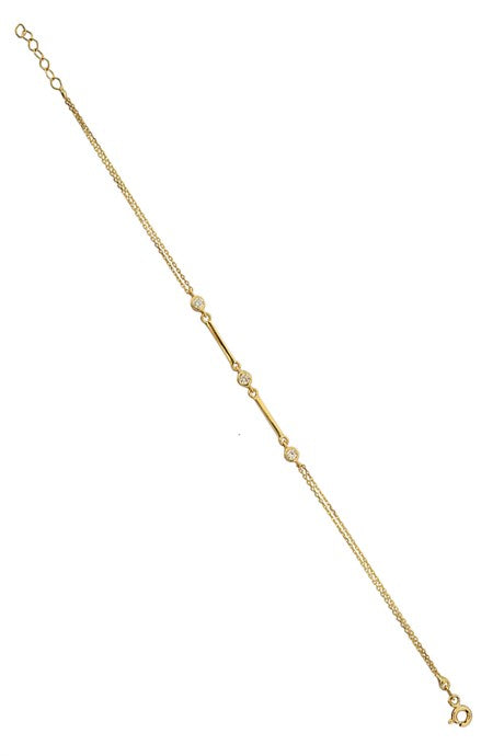 Solid Gold Gemstone Design Bracelet | 14K (585) | 1.83 gr