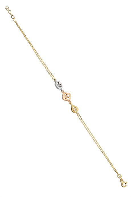 Solid Gold Gemstone Design Bracelet | 14K (585) | 2.43 gr
