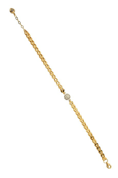 Pulsera de oro macizo con diseño de piedras preciosas | 14K (585) | 5,26 gramos