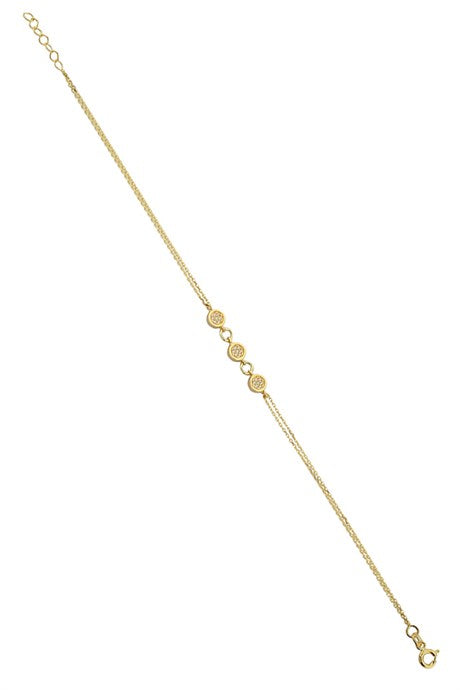 Bracelet de conception de pierres précieuses en or massif | 14K (585) | 1,79 g