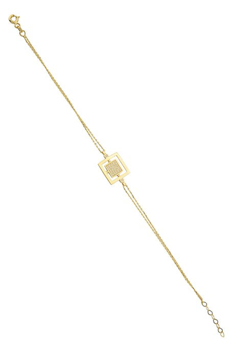 Solid Gold Gemstone Design Bracelet | 14K (585) | 1.99 gr