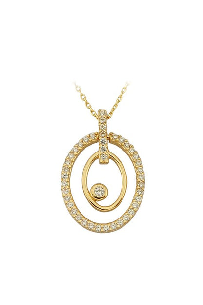 Solid Gold Gemstone Design Necklace | 14K (585) | 2.08 gr