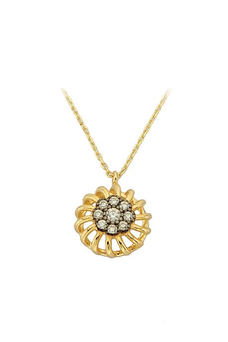 Solid Gold Gemstone Design Necklace | 14K (585) | 1.85 gr