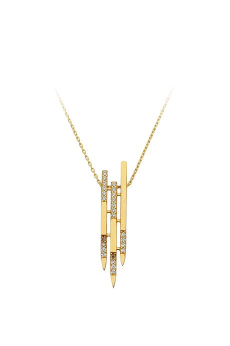 Solid Gold Gemstone Design Necklace | 14K (585) | 2.36 gr