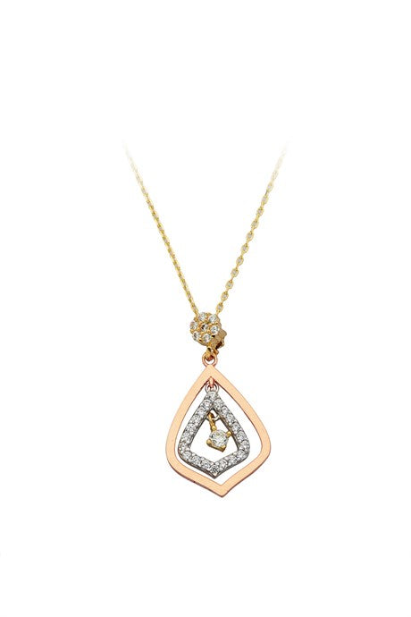 Solid Gold Gemstone Design Necklace | 14K (585) | 2.51 gr