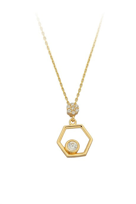 Solid Gold Gemstone Design Necklace | 14K (585) | 1.78 gr