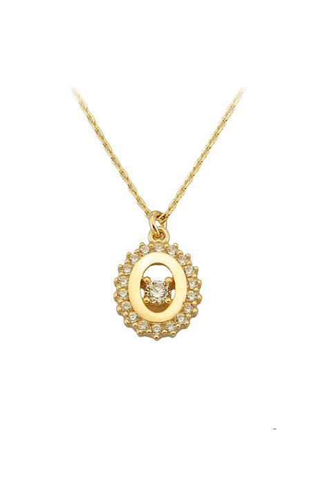 Solid Gold Gemstone Design Necklace | 14K (585) | 1.81 gr
