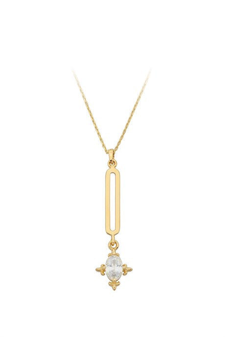 Solid Gold Gemstone Design Necklace | 14K (585) | 2.87 gr