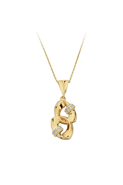 Solid Gold Gemstone Design Necklace | 14K (585) | 2.79 gr