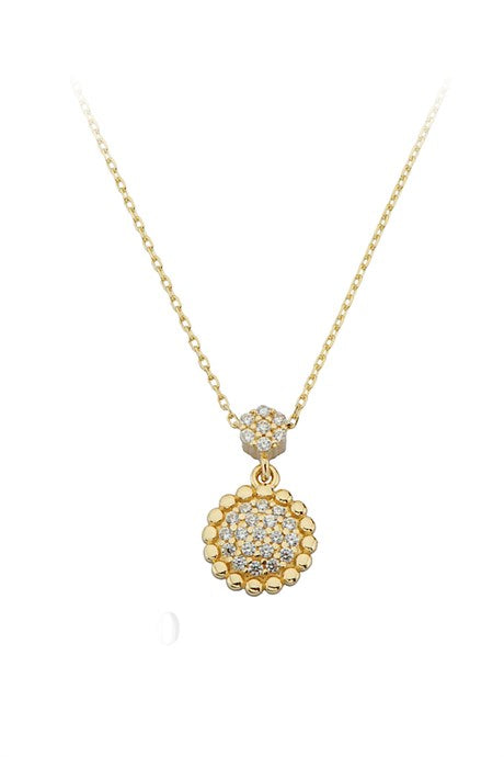 Solid Gold Gemstone Design Necklace | 14K (585) | 1.75 gr