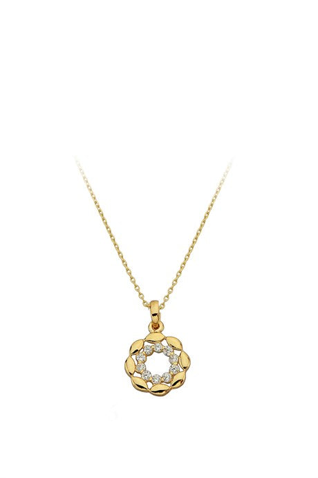 Solid Gold Gemstone Design Necklace | 14K (585) | 1.54 gr