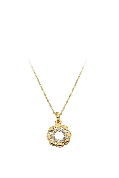 Solid Gold Gemstone Design Necklace | 14K (585) | 1.54 gr