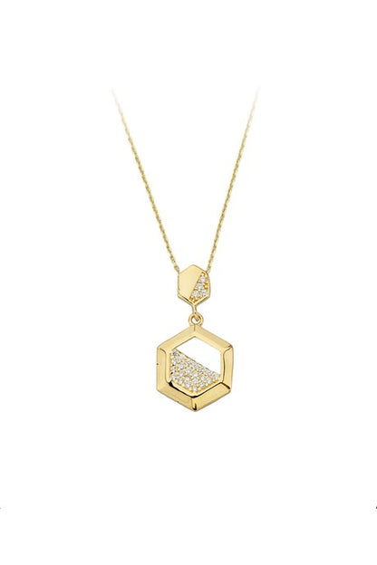 Solid Gold Gemstone Design Necklace | 14K (585) | 2.18 gr