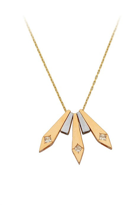 Solid Gold Gemstone Design Necklace | 14K (585) | 2.30 gr