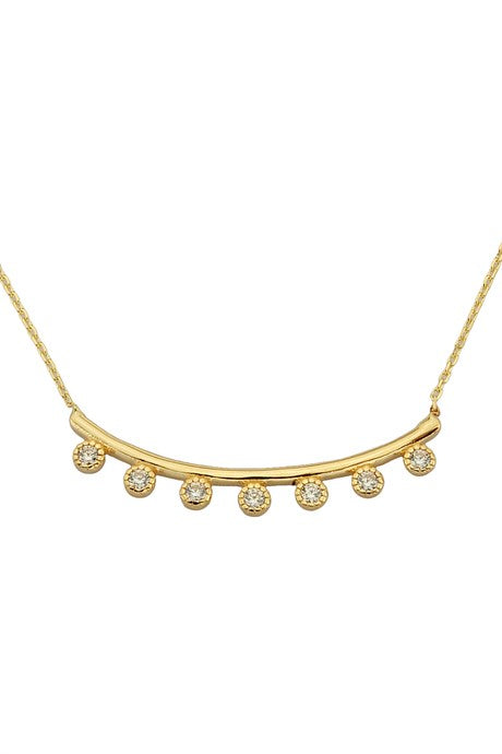 Solid Gold Gemstone Design Necklace | 14K (585) | 1.95 gr