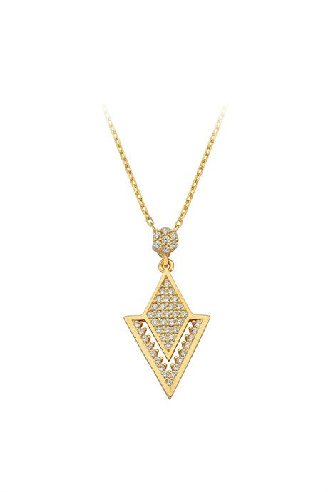 Solid Gold Gemstone Design Necklace | 14K (585) | 2.25 gr