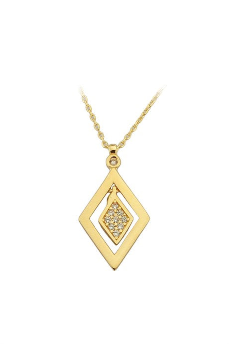 Collier de conception de pierres précieuses en or massif | 14K (585) | 1,70 gr