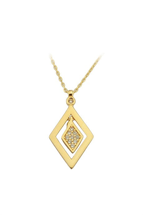 Solid Gold Gemstone Design Necklace | 14K (585) | 1.70 gr