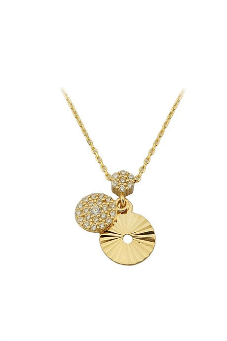 Solid Gold Gemstone Design Necklace | 14K (585) | 1.73 gr