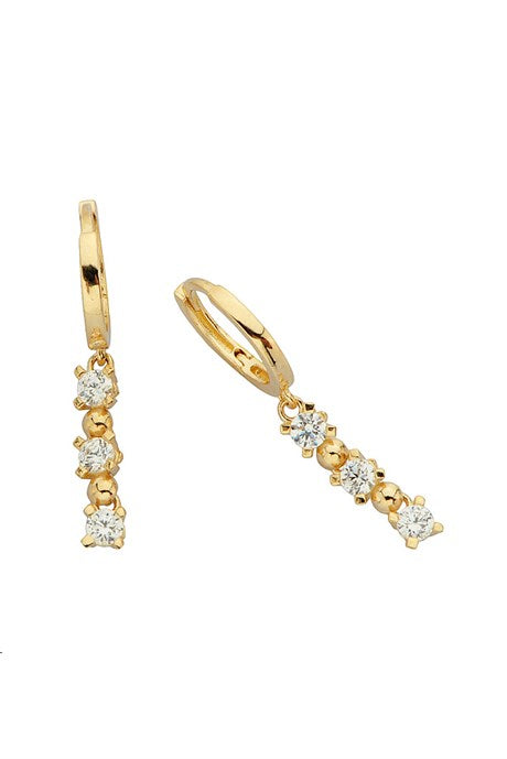 Solid Gold Gemstone Design Earring | 14K (585) | 2.50 gr