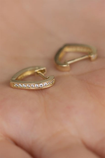 Solid Gold Gemstone Design Earring | 14K (585) | 1.77 gr