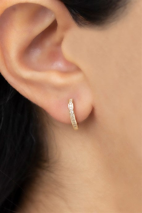Solid Gold Gemstone Design Earring | 14K (585) | 1.77 gr