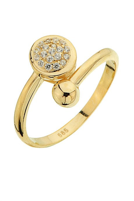 Solid Gold Gemstone Design Ring | 14K (585) | 2.18 gr