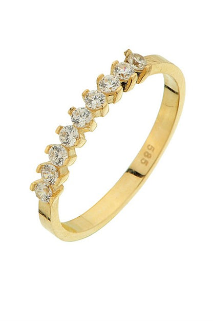 Solid Gold Nine Stone Ring | 14K (585) | 1.75 gr